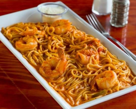 Spaguetti con Camaron.