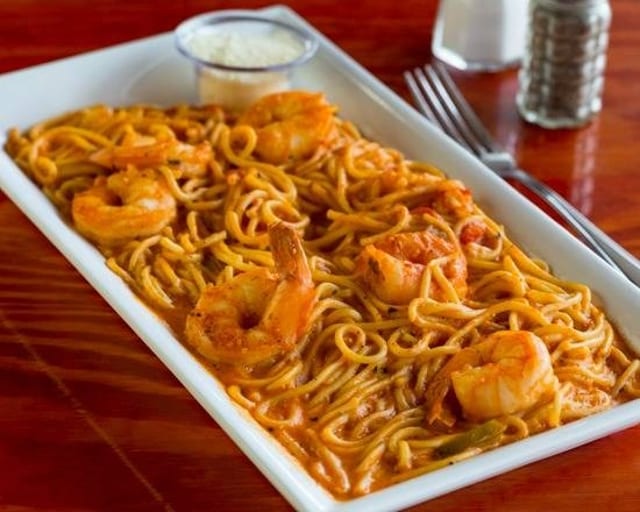 Spaguetti con Camaron.